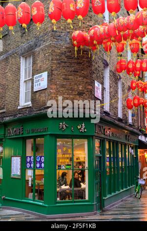 Chinesische Restaurants in China Town, London, Großbritannien Stockfoto