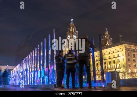 Liverpool. River of Light Trail. 23. März - 5. April 2021. Stockfoto