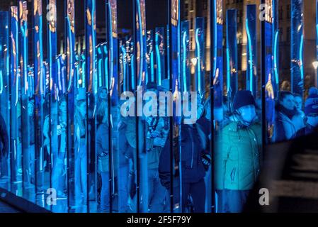 Liverpool. River of Light Trail. 23. März - 5. April 2021. Stockfoto