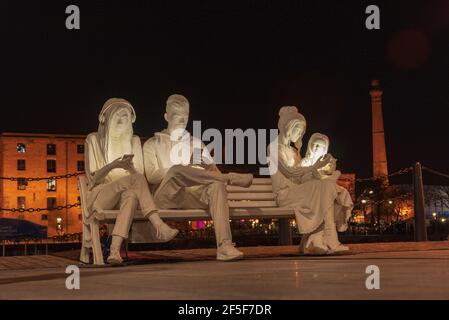 Liverpool. River of Light Trail. 23. März - 5. April 2021. Stockfoto