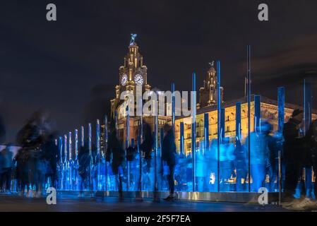 Liverpool. River of Light Trail. 23. März - 5. April 2021. Stockfoto