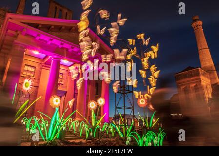 Liverpool. River of Light Trail. 23. März - 5. April 2021. Stockfoto