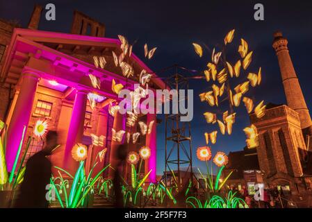 Liverpool. River of Light Trail. 23. März - 5. April 2021. Stockfoto