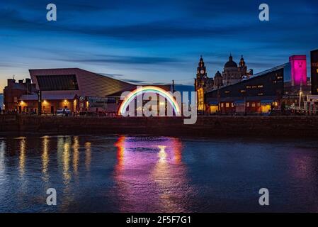 Liverpool. River of Light Trail. 23. März - 5. April 2021. Stockfoto