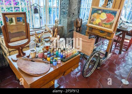 Mexiko Mexiko Stadt Ciudad de Federal District Distrito DF D.F. CDMX Coyoacan Del Carmen Frida Kahlo Museum Museo Frida Kahlo Casa Azul Blaues Haus inte Stockfoto