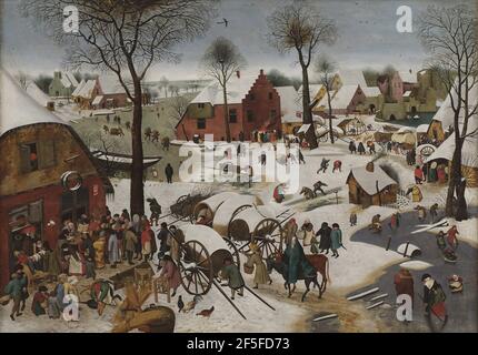 Titel: Die Volkszählung in Bethlehem Schöpfer: Pieter Bruegel der Ältere Datum: c. 17th Medium: Öl auf Leinwand Maße: Musee des Beaux-Arts, Arras, Frankreich Ort: 117x167.5 cms Stockfoto