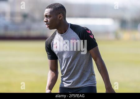 Bök, Ungarn. März 2021, 26th. Mohamed Daramy aus Dänemark bei einer Trainingseinheit im Bök-Werk in Bök während der UEFA EURO U-21-Meisterschaft gesehen. (Foto Kredit: Gonzales Foto/Alamy Live News Stockfoto