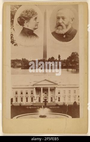 Frau Harrison / Präsident Harrison / Washington Monument / President's Mansion. Unbekannter Hersteller, Amerikaner Stockfoto