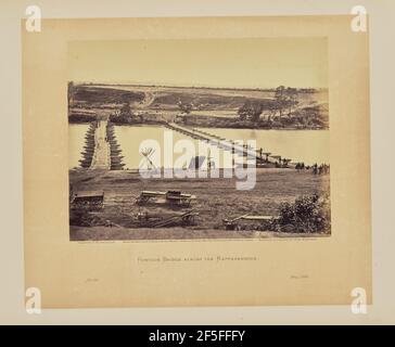 Pontonbrücke über die Rappahannock. Stockfoto