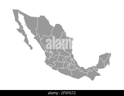 Mexiko Vektor-Karte Symbol für Atlas auf weißem Hintergrund. Stock Vektor