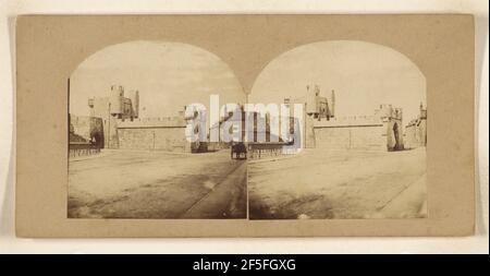 Walmgate Bar und Barbican, York. Dies ist der einzige verbleibende Barbican in England.. J. Draffin (Großbritannien, aktiv 1860s) Stockfoto