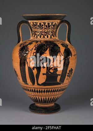 Attic Black-Figure Amphora. Zurückzuführen auf Leagros Group (Griechisch (Dachboden), aktiv 525 - 500 v. Chr.) Stockfoto