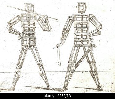 Giovanni Battista Bracelli Kunstwerk mit dem Titel Bizzarie di Varie Figur oder Kuriositäten von verschiedenen Figuren aus dem Jahr 1624. Würfel, ineinandergreifende Ringe und Quadrate. Stockfoto