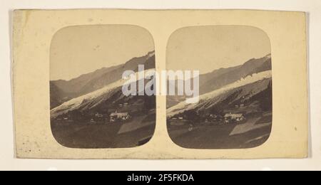 Vue generale du Glacier des Bossons (vallee de Chamouni). Claude-Marie Ferrier (Französisch, 1811 - 1889) Stockfoto