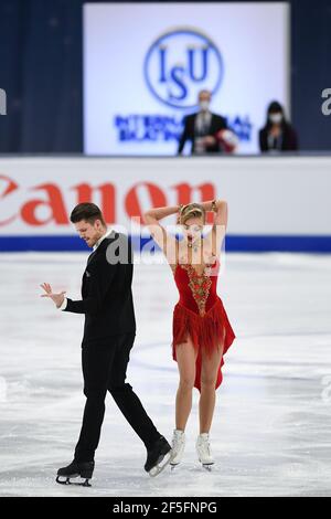 Alexandra STEPANOVA & Ivan BUKIN FSR, während des Ice Dance Rhythm Dance bei den ISU World Figure Skating Championships 2021 im Ericsson Globe, am 26. März 2021 in Stockholm, Schweden. Quelle: Raniero Corbelletti/AFLO/Alamy Live News Stockfoto