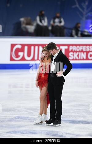 Alexandra STEPANOVA & Ivan BUKIN FSR, während des Ice Dance Rhythm Dance bei den ISU World Figure Skating Championships 2021 im Ericsson Globe, am 26. März 2021 in Stockholm, Schweden. Quelle: Raniero Corbelletti/AFLO/Alamy Live News Stockfoto
