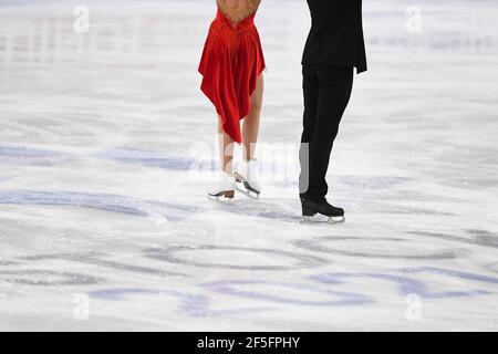 Alexandra STEPANOVA & Ivan BUKIN FSR, während des Ice Dance Rhythm Dance bei den ISU World Figure Skating Championships 2021 im Ericsson Globe, am 26. März 2021 in Stockholm, Schweden. Quelle: Raniero Corbelletti/AFLO/Alamy Live News Stockfoto