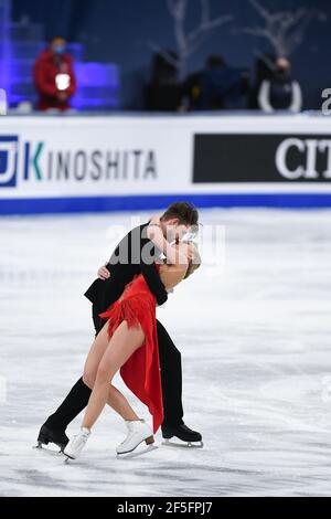 Alexandra STEPANOVA & Ivan BUKIN FSR, während des Ice Dance Rhythm Dance bei den ISU World Figure Skating Championships 2021 im Ericsson Globe, am 26. März 2021 in Stockholm, Schweden. Quelle: Raniero Corbelletti/AFLO/Alamy Live News Stockfoto