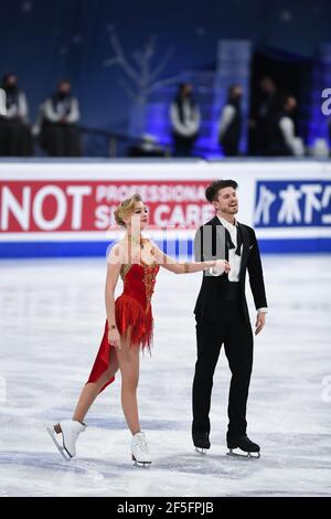Alexandra STEPANOVA & Ivan BUKIN FSR, während des Ice Dance Rhythm Dance bei den ISU World Figure Skating Championships 2021 im Ericsson Globe, am 26. März 2021 in Stockholm, Schweden. Quelle: Raniero Corbelletti/AFLO/Alamy Live News Stockfoto