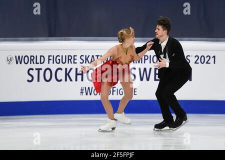 Alexandra STEPANOVA & Ivan BUKIN FSR, während des Ice Dance Rhythm Dance bei den ISU World Figure Skating Championships 2021 im Ericsson Globe, am 26. März 2021 in Stockholm, Schweden. Quelle: Raniero Corbelletti/AFLO/Alamy Live News Stockfoto