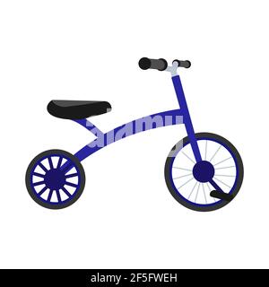 Vektor-Illustration von Fahrrad, Kinderfahrrad, Rad, Transportart. Flacher Style. Stock Vektor