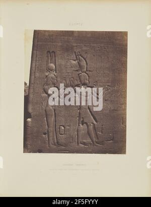 Dendérah (Tentyris). Temple d'Athôr - Face Postérieure - Cléopatre et Cæsarion. Félix Teynard (Französisch, 1817 - 1892) Stockfoto