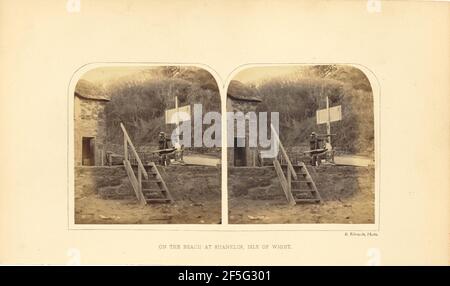 Am Strand von Shanklin, Isle of Wight. Ernest H. Edwards (Großbritannien, 1837 - 1903) Stockfoto