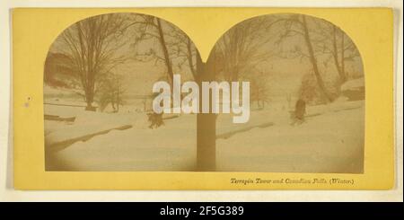 Terrapin Tower und Canadian Falls, (Winter). Langenheim, Loud & Company Langenheim Bros. & G.W. Laut Stockfoto