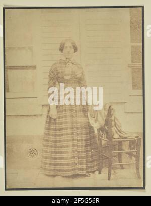 Porträt einer Frau im karierten Kleid. Hippolyte Bayard (Französisch, 1801 - 1887) Stockfoto