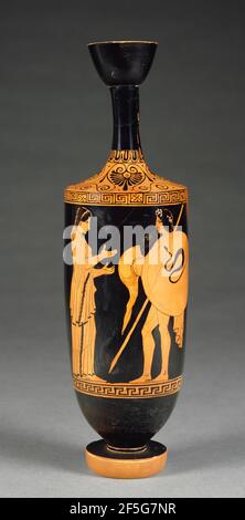 Dachgeschoss-Rotfigur Lekythos. Phiale Maler (griechisch (attisch), aktiv um 450 - 425 v. Chr.) Stockfoto