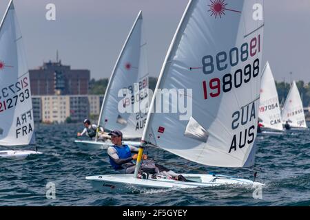 Australischer Sailor bei der ILCA Laser Radial Youth World Championship 2019 Stockfoto