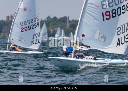 Australischer Sailor bei der ILCA Laser Radial Youth World Championship 2019 Stockfoto