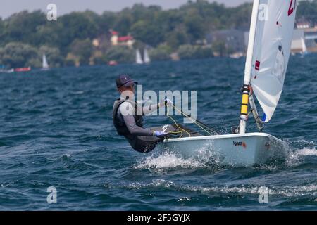 Seemann bei der ILCA Laser Radial Youth World Championships 2019 Stockfoto