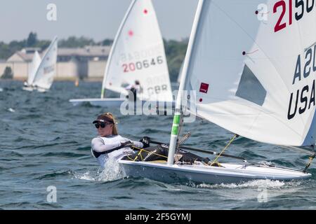 American Sailor bei der ILCA Laser Radial Youth World Championships 2019 Stockfoto