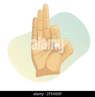 Menschliche Hand - Gyan Mudra - ( Yoga ) - Illustration als EPS 10 Datei Stock Vektor