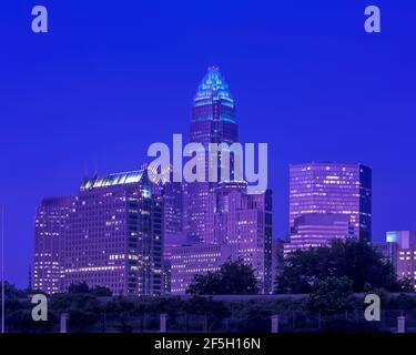 2003 HISTORISCHE DOWNTOWN SKYLINE CHARLOTTE MACKLENBURG COUNTY NORTH CAROLINA USA Stockfoto