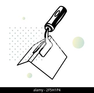 Bauwerkzeug - Ziegelarbeiten außerhalb Ecke Kelle Stock Illustration Als EPS 10-Datei Stock Vektor