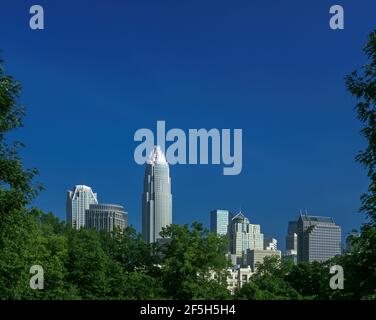 2003 HISTORISCHE DOWNTOWN SKYLINE CHARLOTTE MACKLENBURG COUNTY NORTH CAROLINA USA Stockfoto