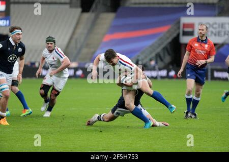 Saint Denis, Frankreich. März 2021, 26th. Antoine DUPONT (FRA) beim sechs-Nationen-Rugby-Union-Spiel 2021 zwischen Frankreich und Schottland am 26. März 2021 im Stade de France in Saint-Denis bei Paris, Frankreich - Foto Stephane Allaman/DPPI Credit: DPPI Media/Alamy Live News Stockfoto