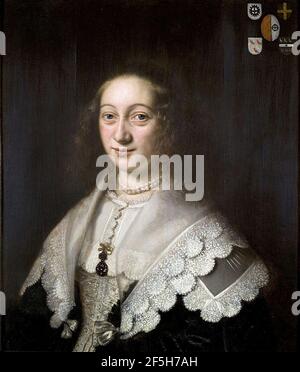 Abraham de Vries - Portrait von Maria van Hogendorp, Ehefrau von Hendrik Rammelman. Stockfoto