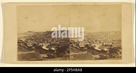 Panoramablick auf San Francisco - Nr. 7. Von der Ecke Sacramento und Taylor St.. Wird C.L. zugeschrieben Unkraut (Amerikanisch, 1824 - 1903) Stockfoto