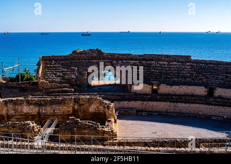 Historisches Zentrum von Tarragona, Tarraco, Katalonien, Spanien, UNESCO-Weltkulturerbe. Stockfoto