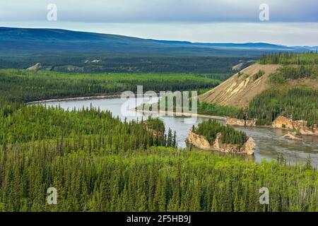 Kanada, Klondike Highway, Yukon River, Five Finger Rapid zwischen Whitehorse und Dawson City Stockfoto