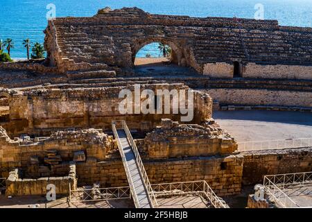 Historisches Zentrum von Tarragona, Tarraco, Katalonien, Spanien, UNESCO-Weltkulturerbe. Stockfoto