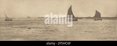 Auf Breydon Water - Meeresnebel Kommt Auf. Peter Henry Emerson (Brite, geb. Kuba, 1856 - 1936) Stockfoto