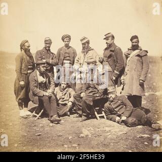 General Cisse & Offiziere & Soldaten der General Bosquets Divission sic.. Roger Fenton (Englisch, 1819 - 1869) Stockfoto