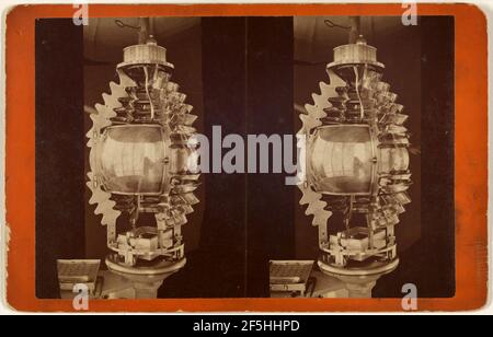 Objektiv im Light House. Eule's Head View. Rockland, Mass. Und Umgebung. Stockfoto