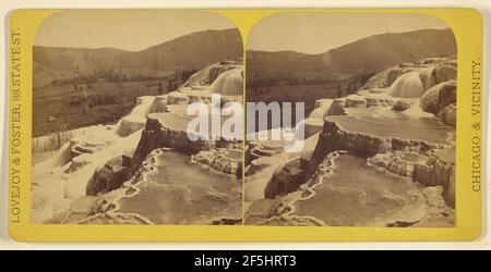 Yellowstone-Serie. Oberes Becken der Mammoth Hot Springs.. Lovejoy & Foster Stockfoto