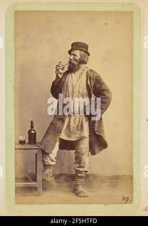 Bärtiger Mann, der eine Pfeife raucht. William Carrick (Scottish, 1827 - 1878) Stockfoto