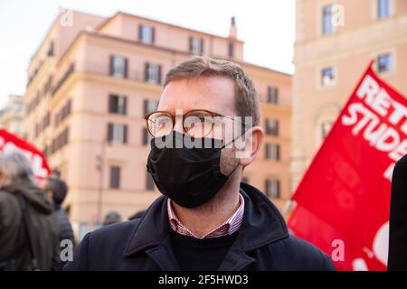 Rom, Italien. März 2021, 26th. Giuseppe Provenzano, stellvertretender Sekretär der Demokratischen Partei (Foto: Matteo Nardone/Pacific Press) Quelle: Pacific Press Media Production Corp./Alamy Live News Stockfoto